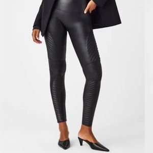 Spanx Moto/ Faux Leather Leggings